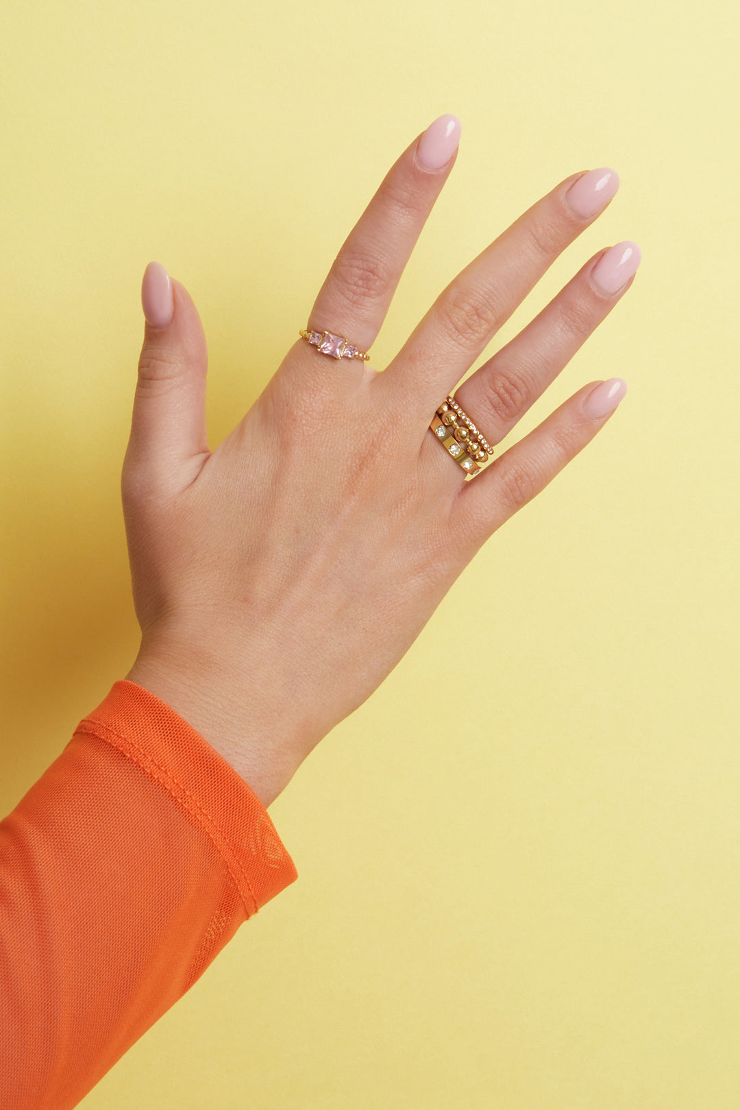 Stainless Steel Minimalistische ring met steentjes