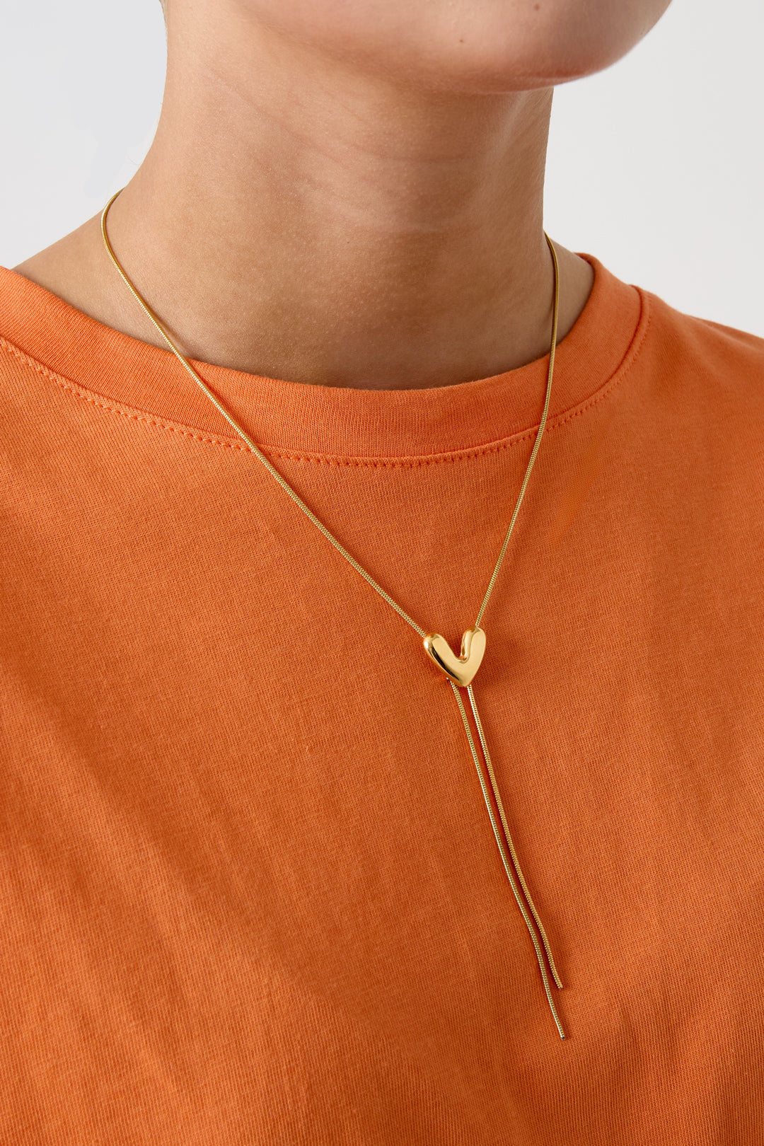 Stainless steel ketting hart chique 