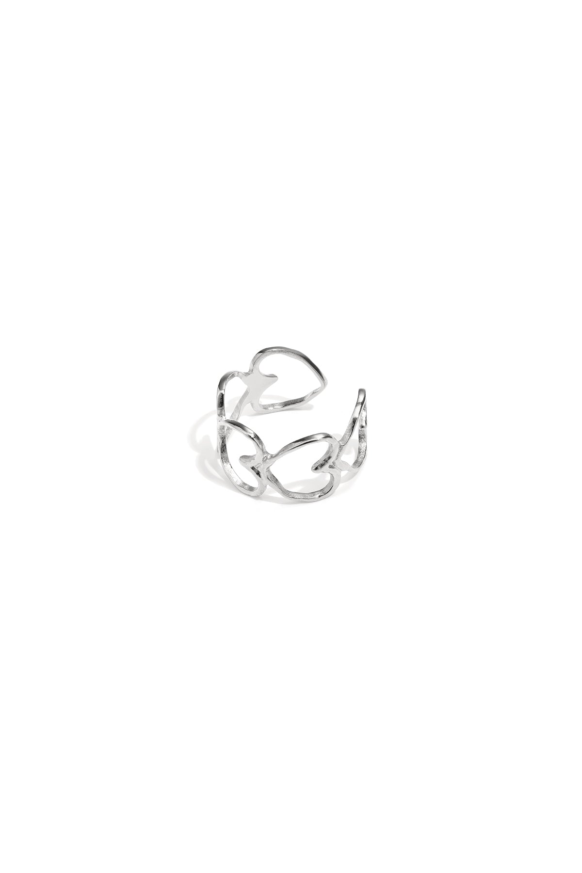 Stainless steel elegante ring met harten