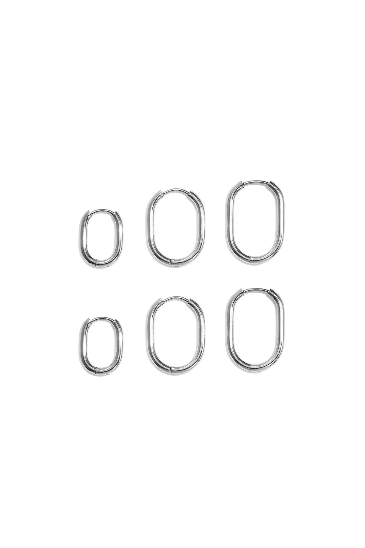 Oorbellen stainless steel met geometrische vormen set