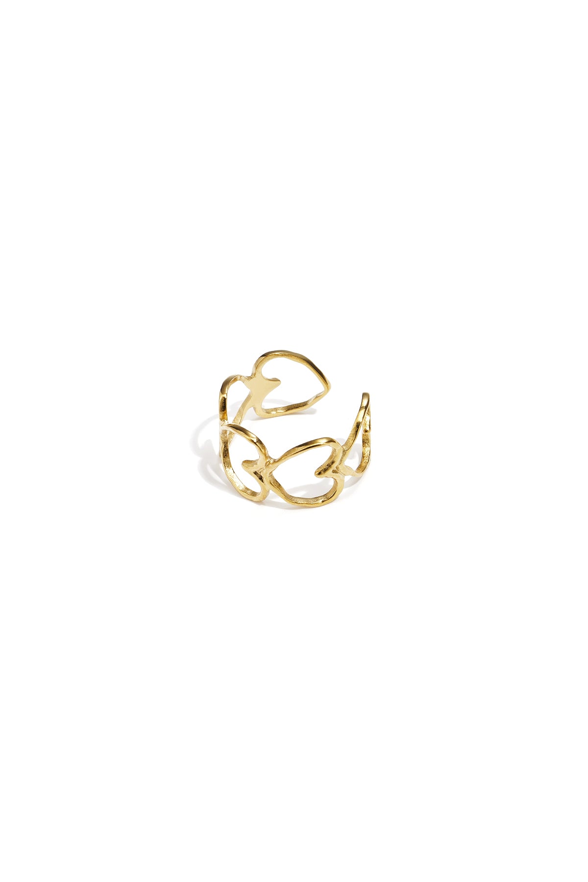 Stainless steel elegante ring met harten