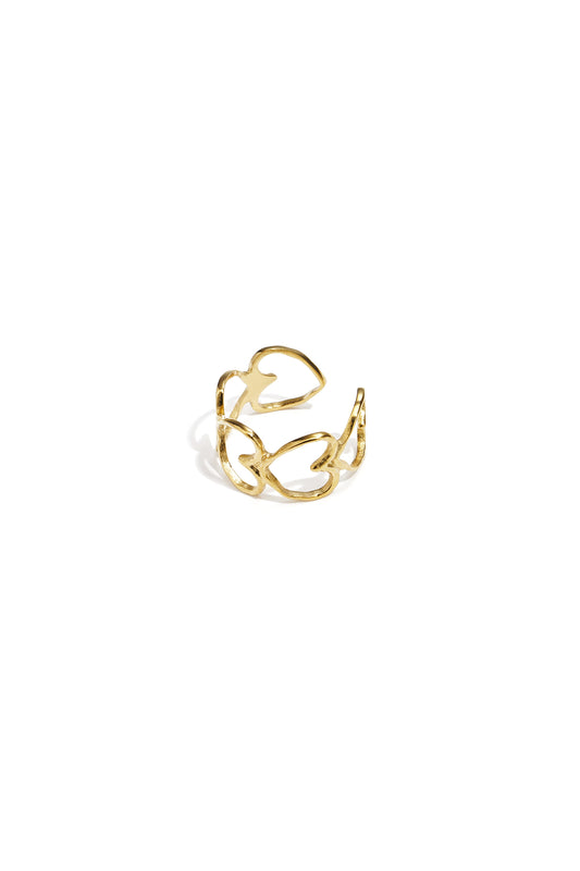 Stainless steel elegante ring met harten