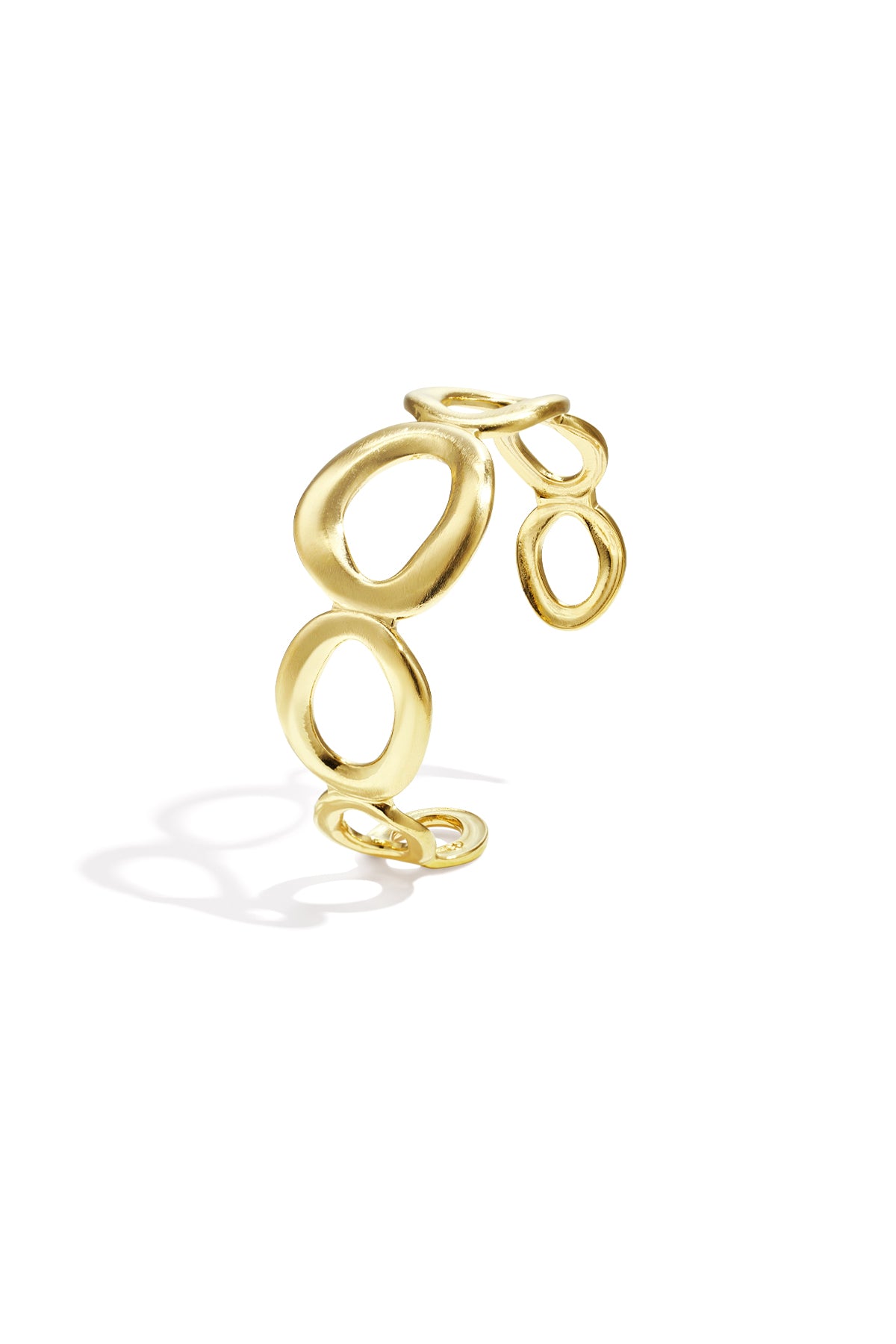 Stainless Steel Chunky bangle met organische cirkels