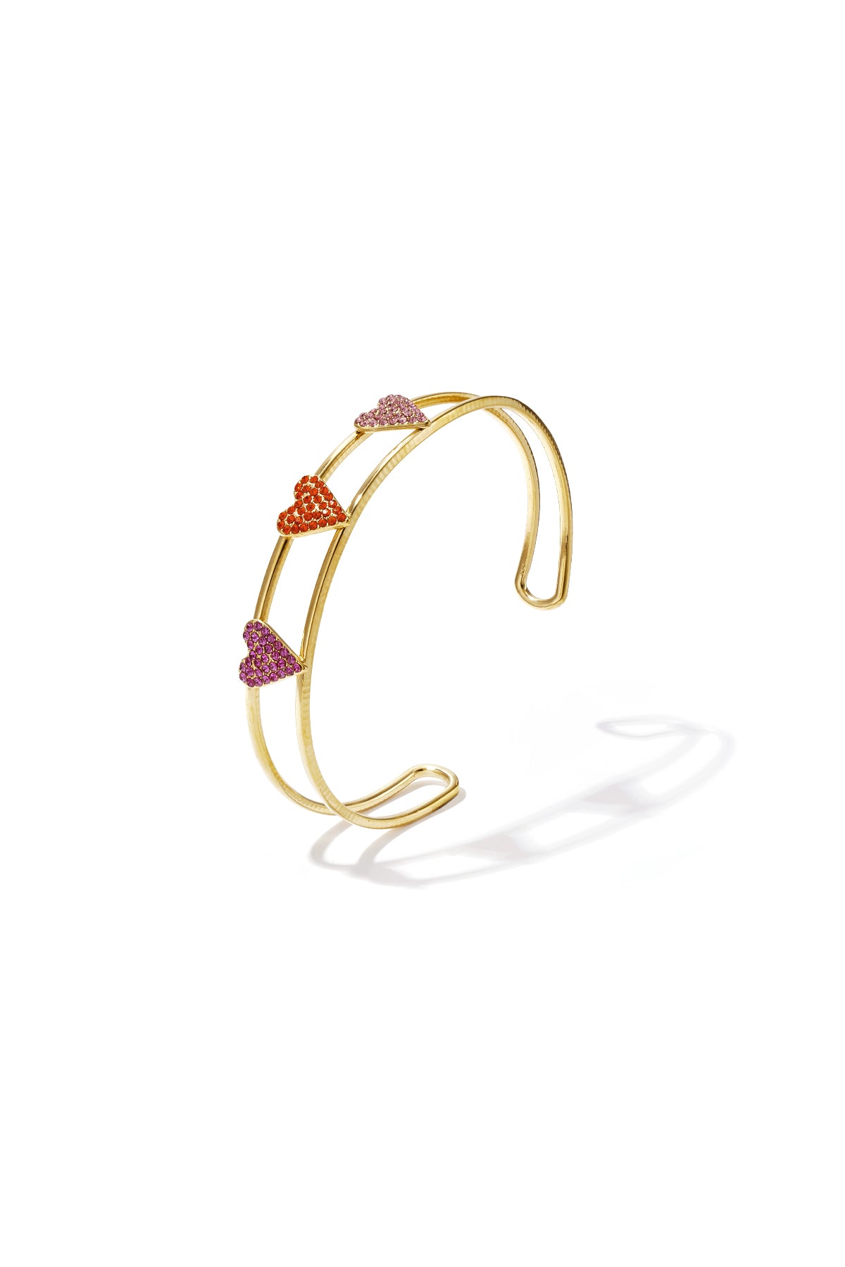 Stainless Steel Bangle met strass harten