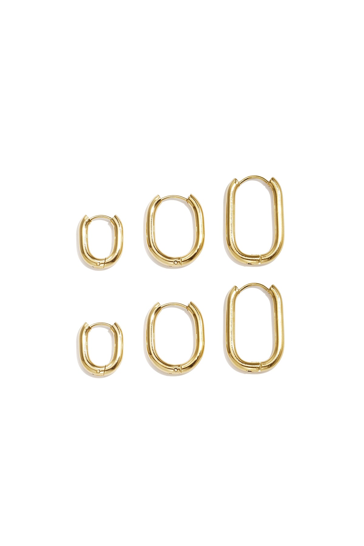 Oorbellen stainless steel met geometrische vormen set