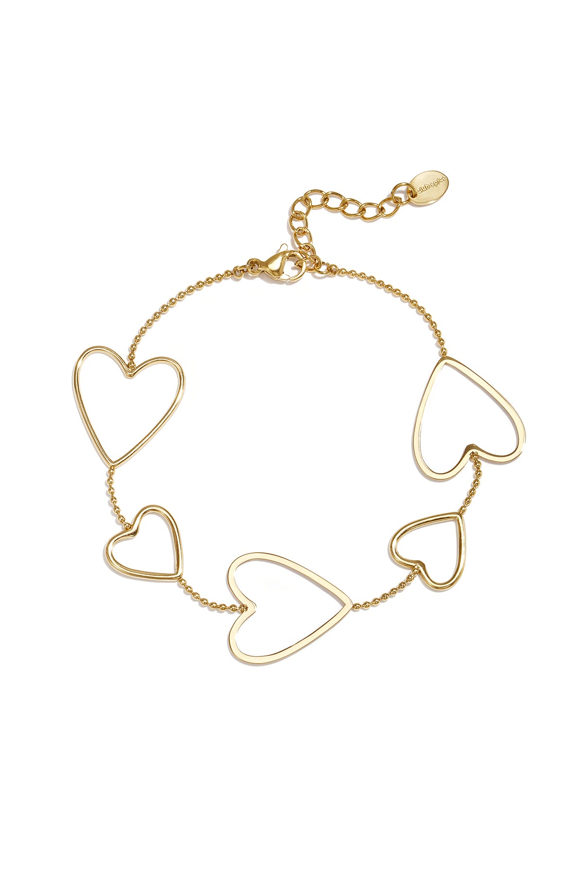 Stainless Steel 14K verguld Bedelarmband met hartje