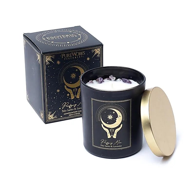 Manifestatiekaars Purifying Moon in glas met deksel