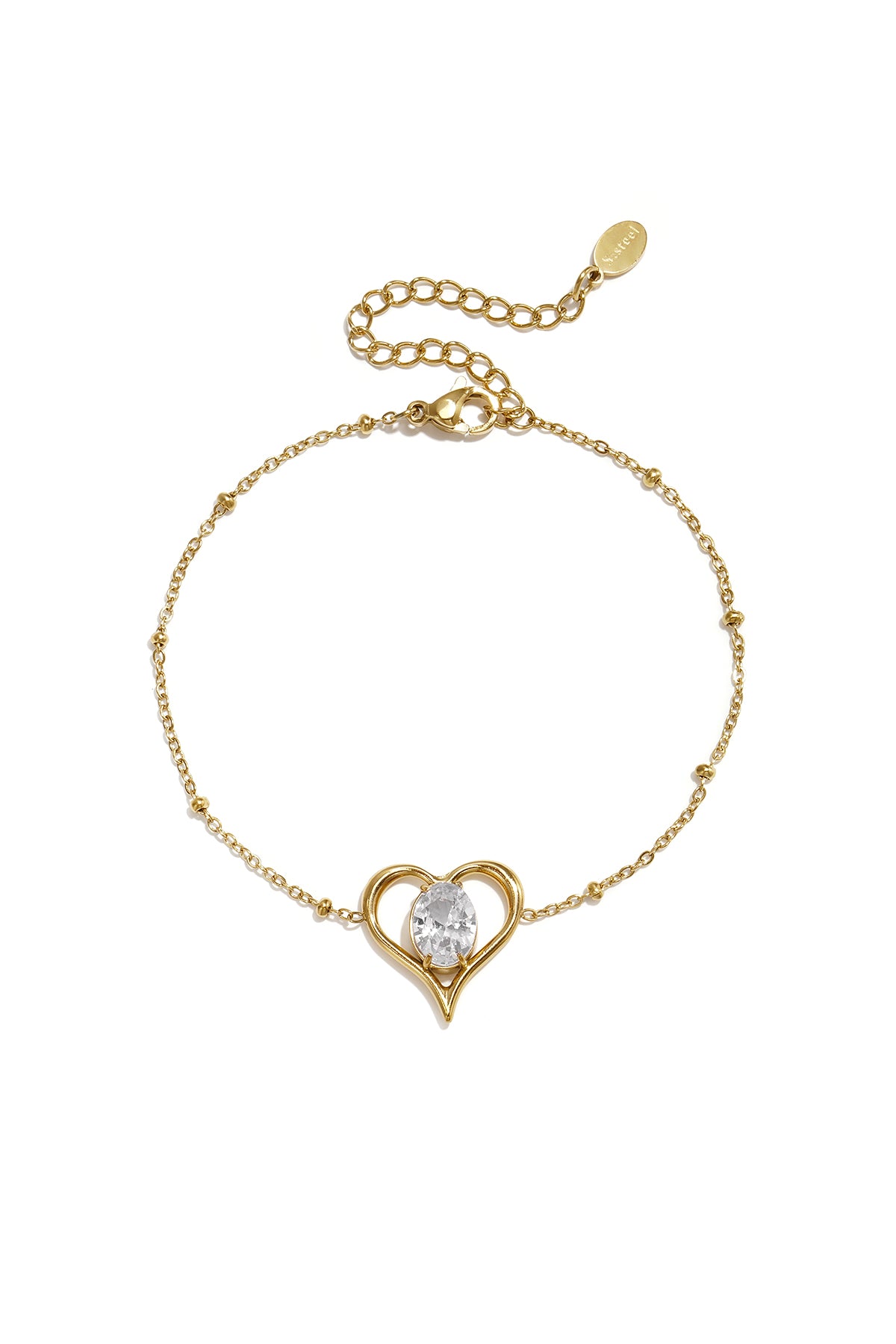Stainless Steel bedelarmband met hartje