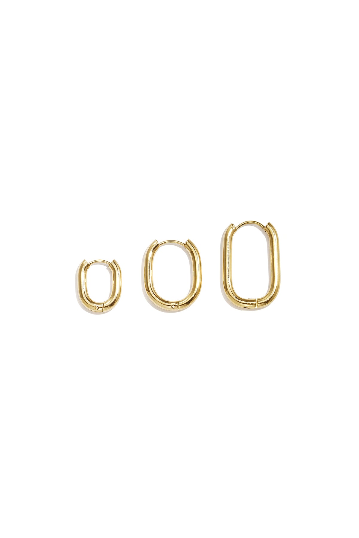 Oorbellen stainless steel met geometrische vormen set
