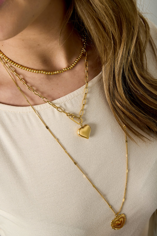 Stainless Steel Ketting hangend hart met frontsluiting