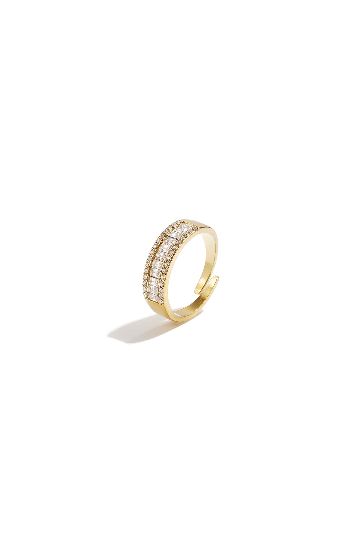 Verstelbare statement ring Stainless Steel met strass