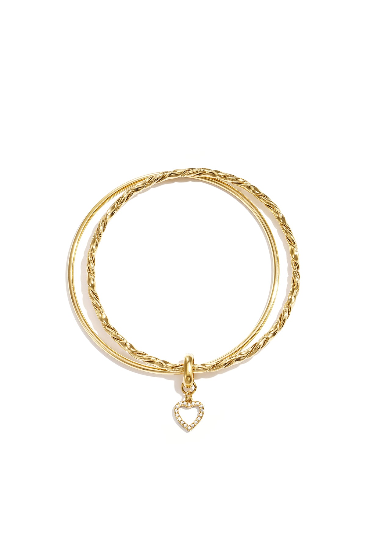 Bangles met hangende bloem charm stainless steel 