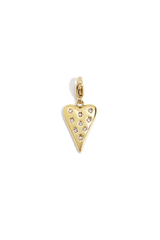 Stainless Steel Sieraden bedel hart met steentjes DIY