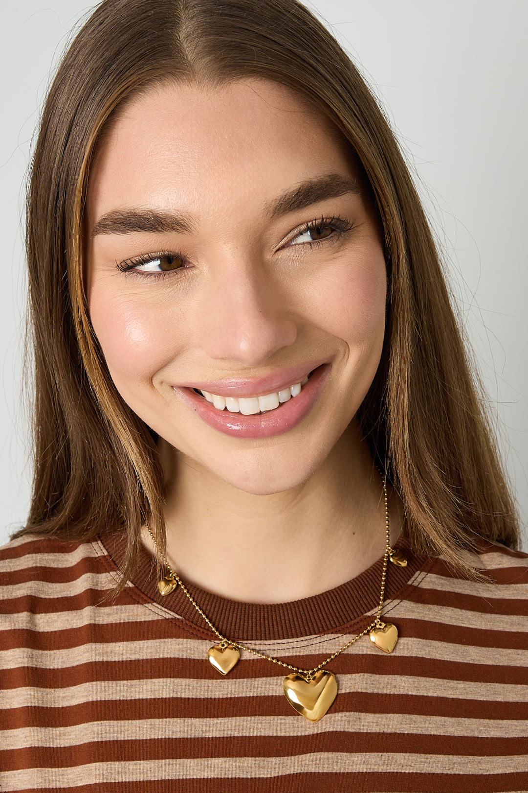  Stainless Steel Ketting met bolletjes en verschillende vormen harten