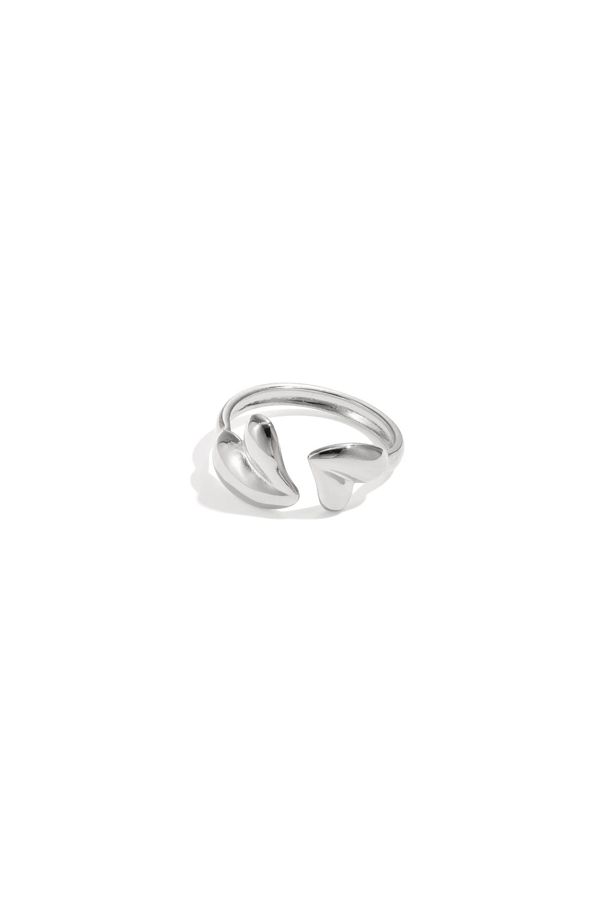 Stainless Steel Verstelbare ring met speels gevormde harten