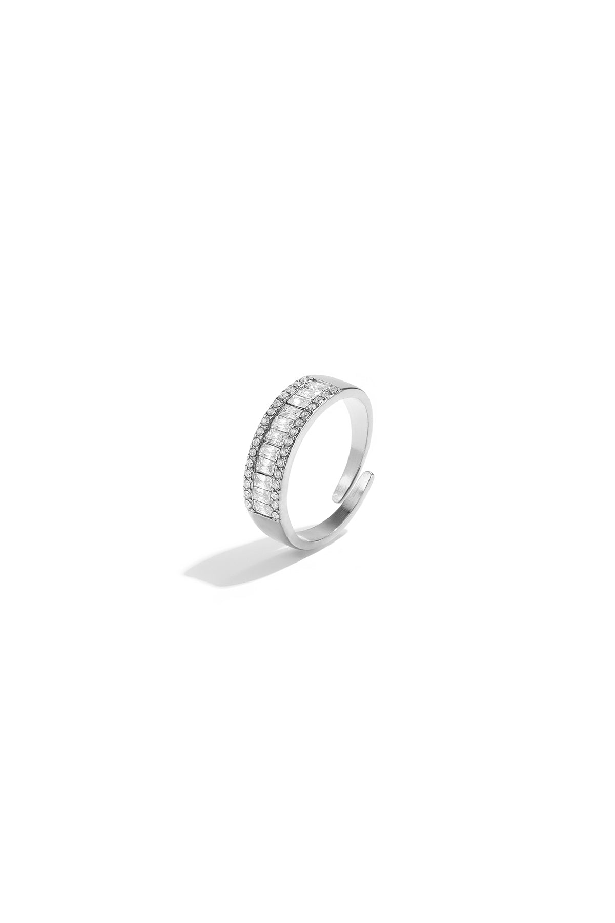 Verstelbare statement ring Stainless Steel met strass