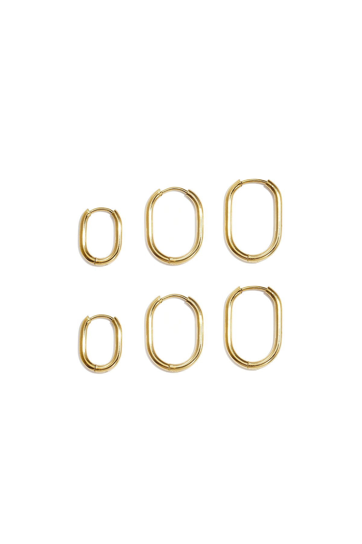 Oorbellen stainless steel met geometrische vormen set