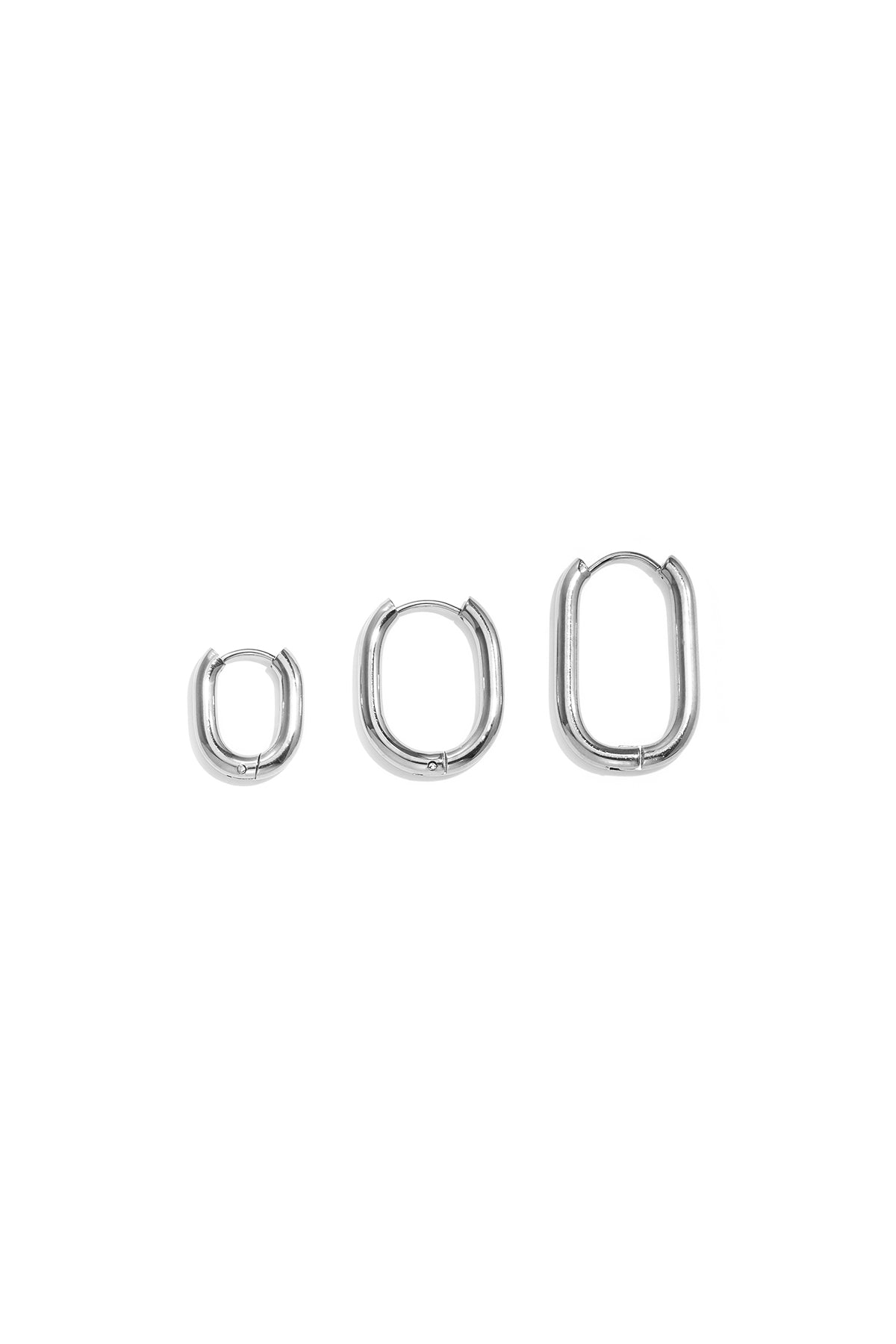 Oorbellen stainless steel met geometrische vormen set