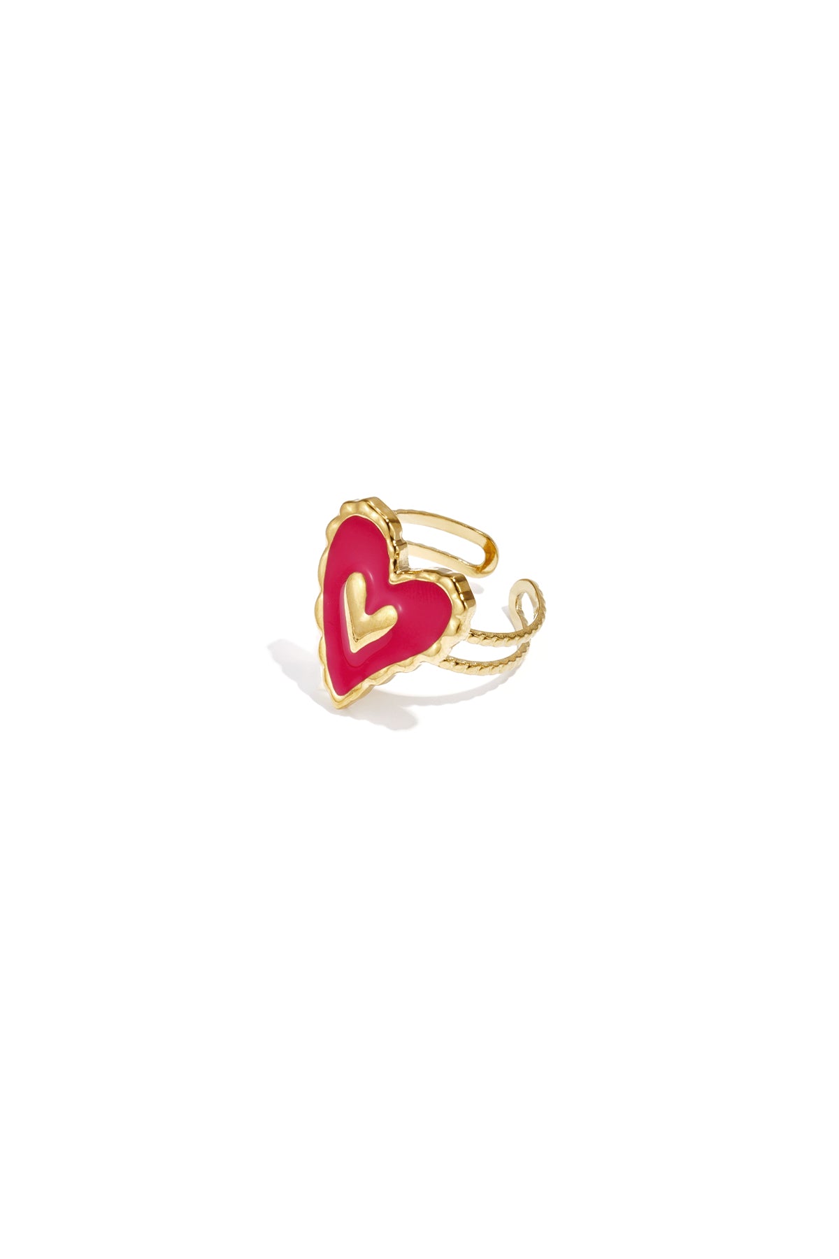 Stainless Steel ring in hartvorm
