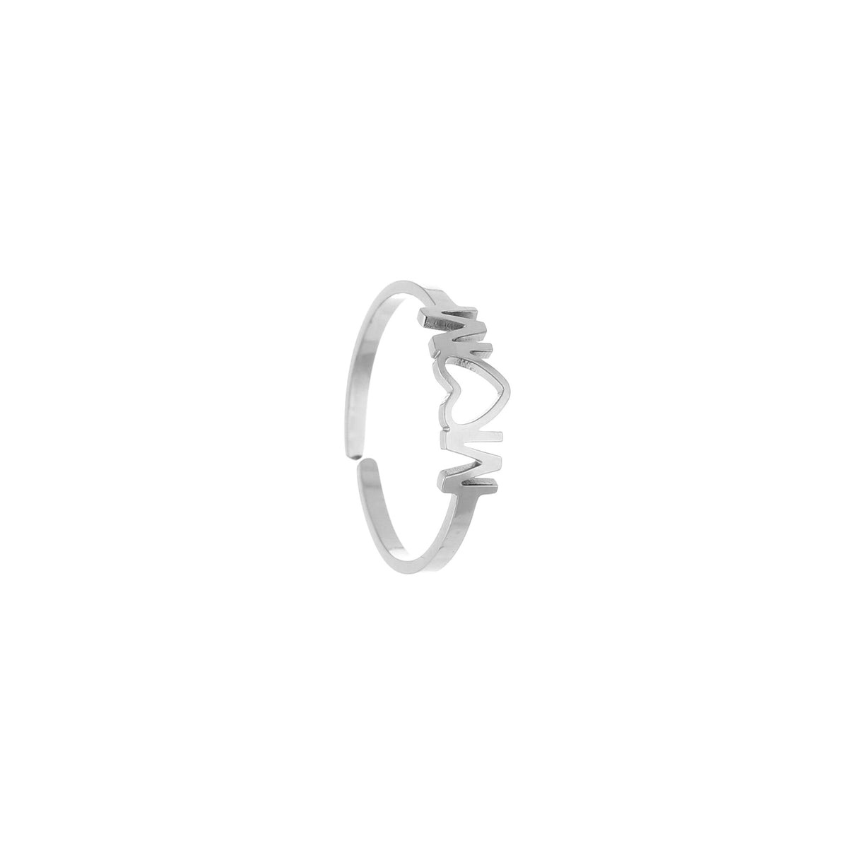 MOM ring Stainless Steel zilverkleurig