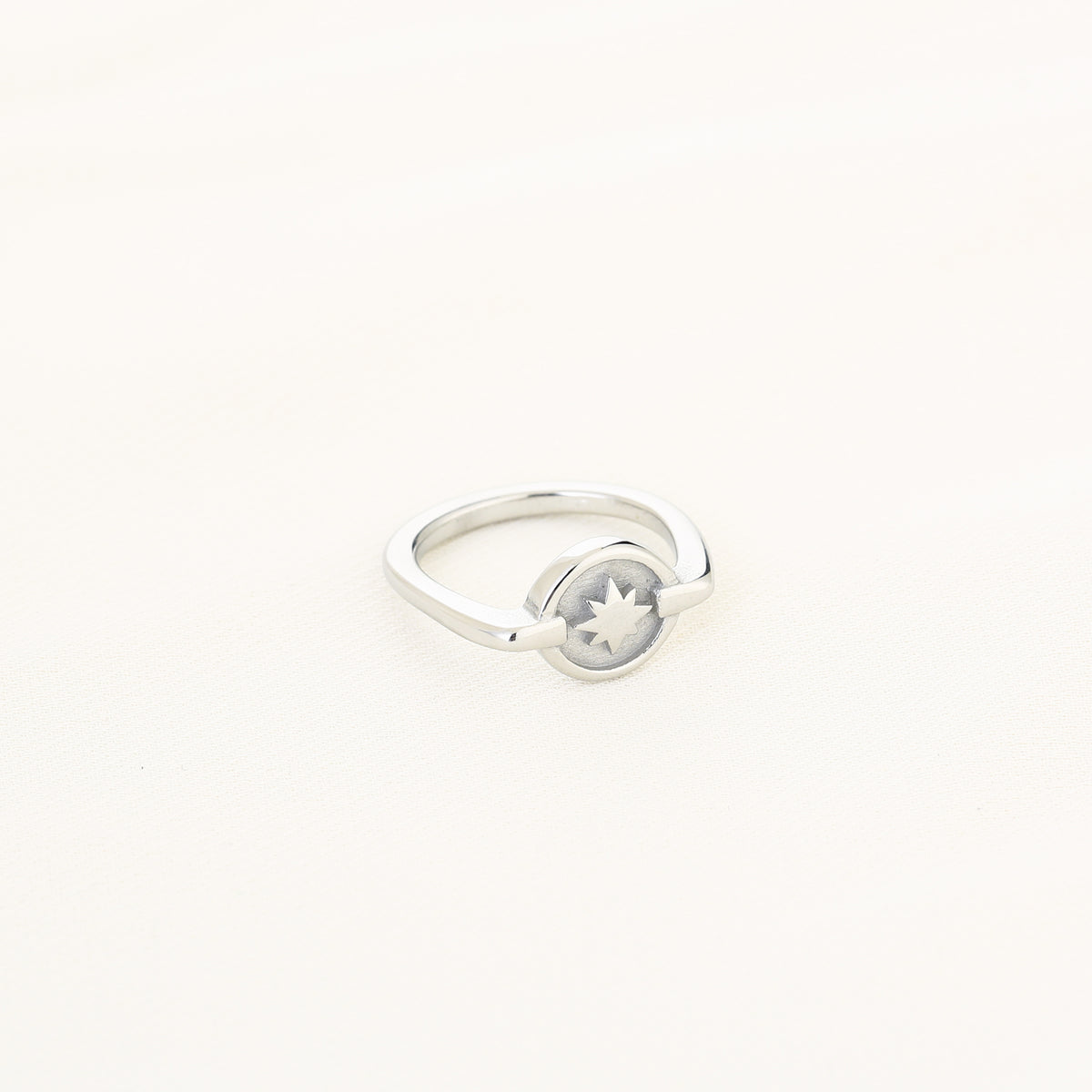 HZ Ring Stainless Steel morning star zilverkleur