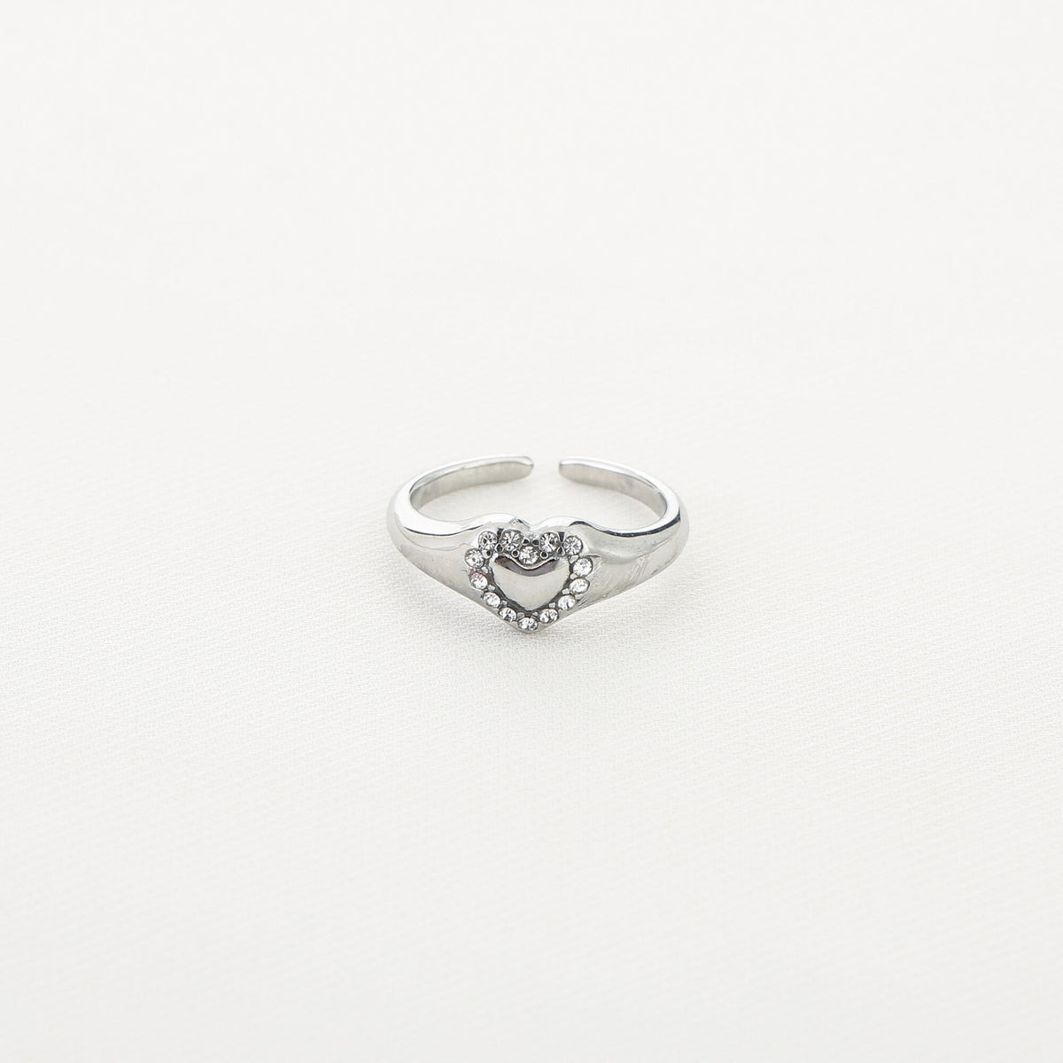 HZ Ring hart strass stainless steel