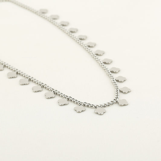 HZ Ketting stainless steel mini klaver zilverkleur