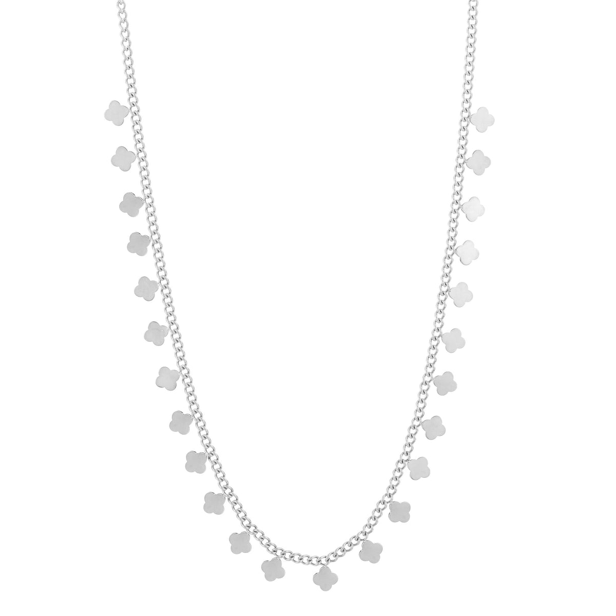 HZ Ketting stainless steel mini klaver zilverkleur