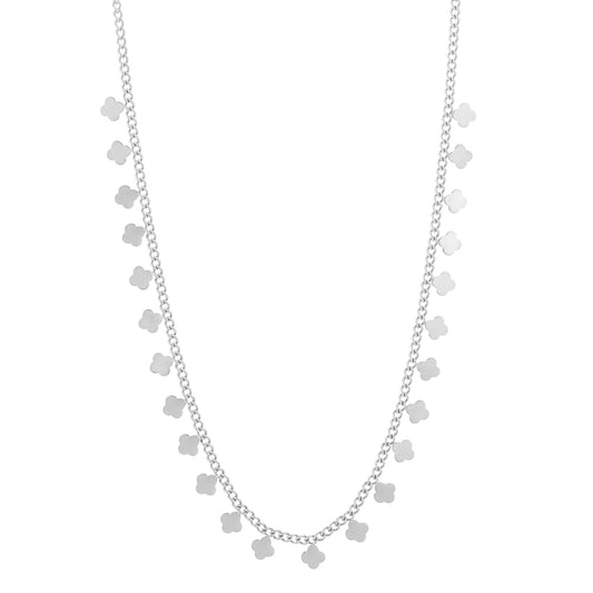 HZ Ketting stainless steel mini klaver zilverkleur
