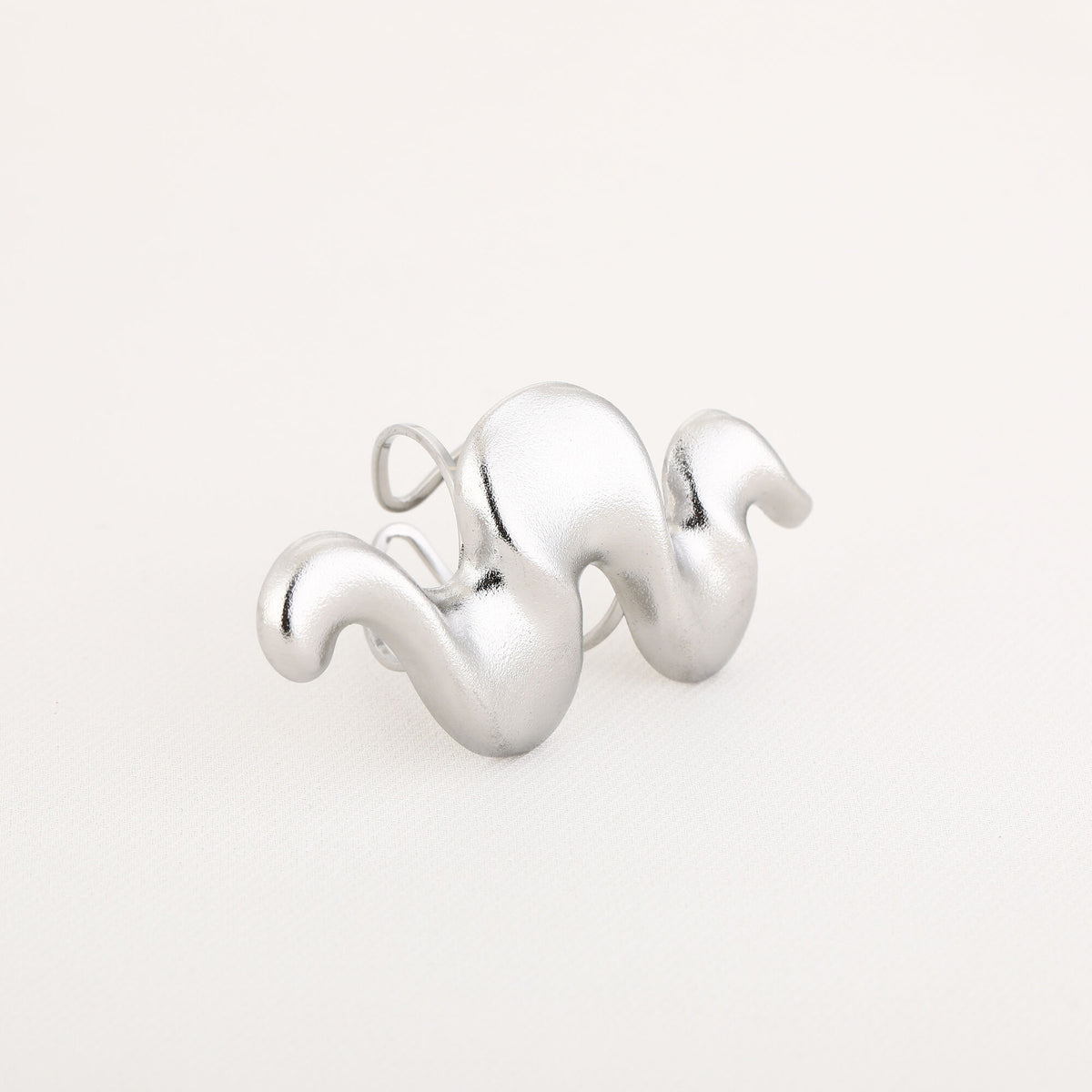 HZ Ring golvend design stainless steel