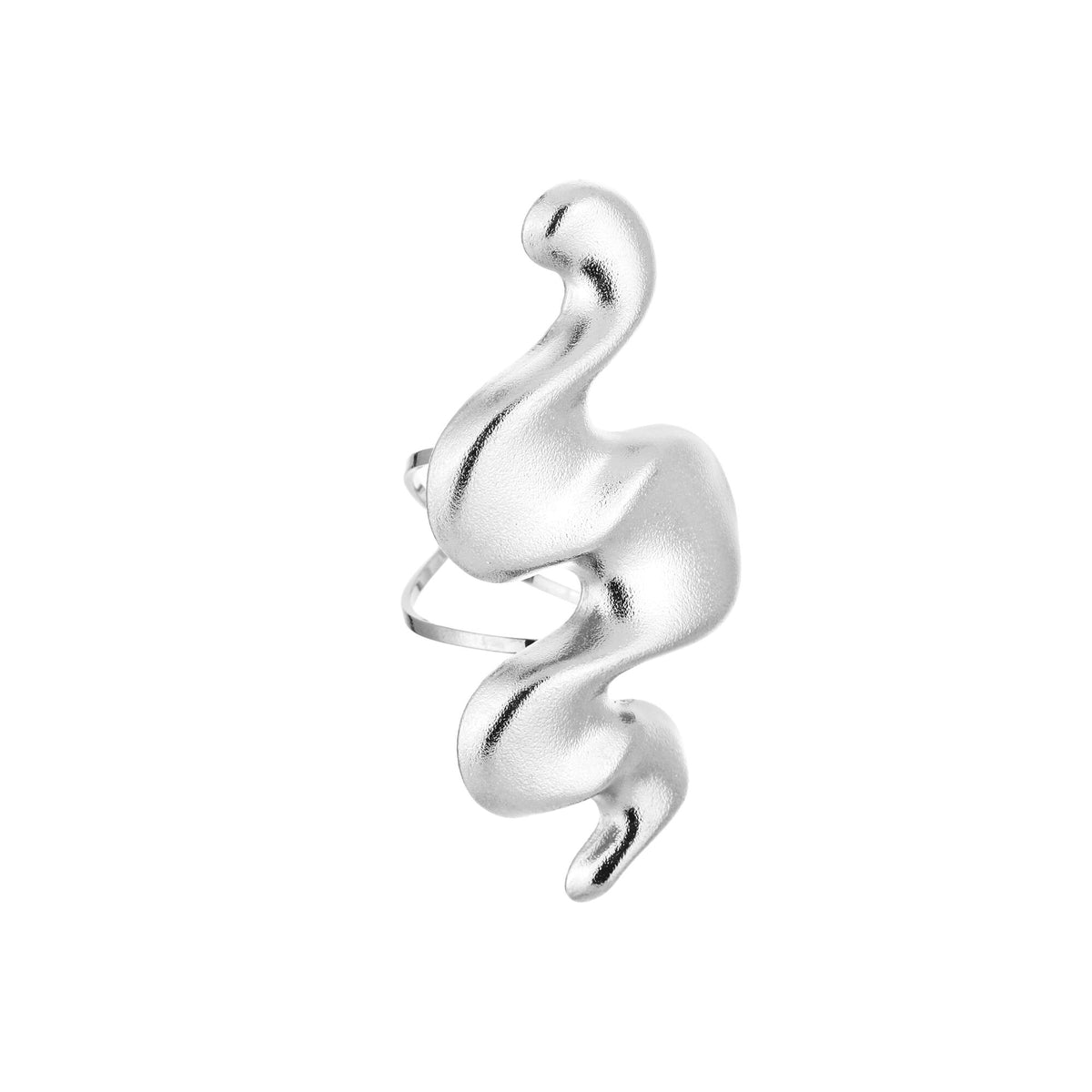 HZ Ring golvend design stainless steel