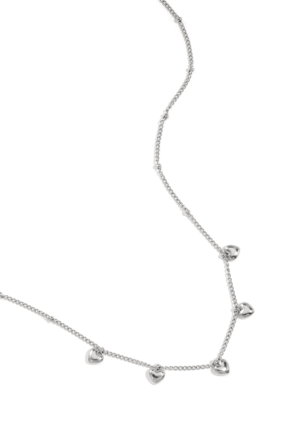 Stainless steel Minimalistische ketting met kleine hartjes