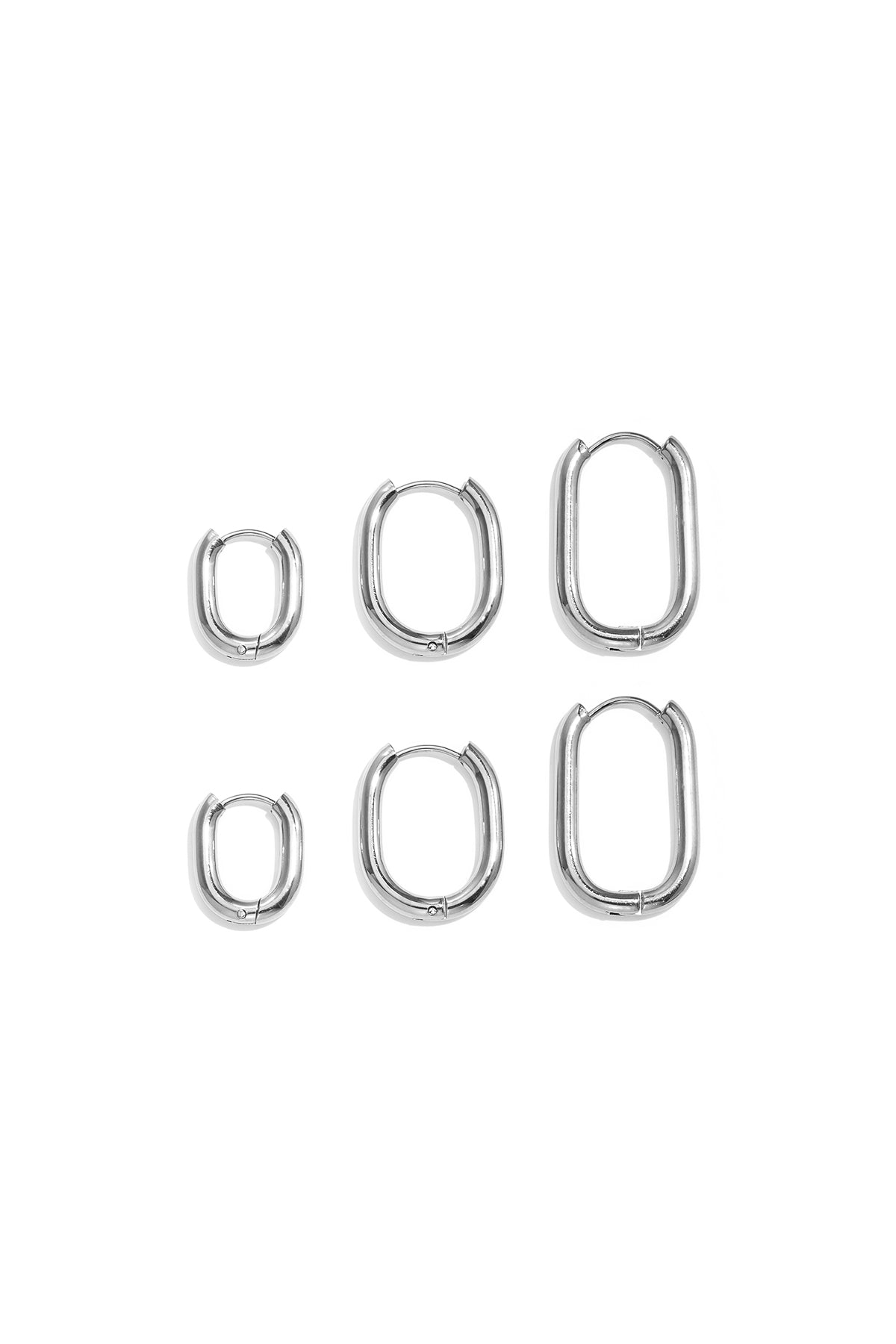 Oorbellen stainless steel met geometrische vormen set