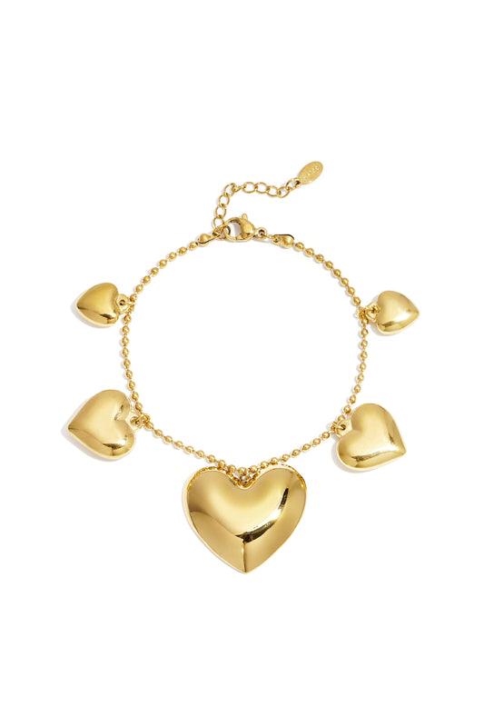 Armband Stainless Steel met bedel met hartbedels