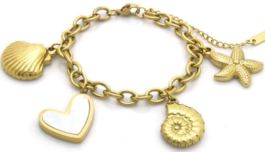 Armband S.S. oceaan hart wit