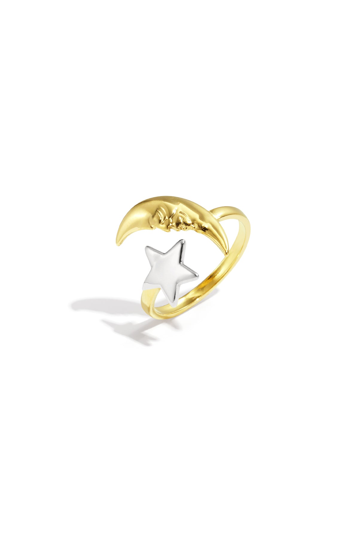 HZ Ring Midnight Kiss – met maan en ster, goud- en zilverkleurig
