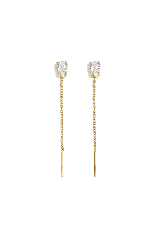 Oorbellen met hangertjes van roestvrij staal en ketting, elegante en eenvoudige serie voor dagelijks gebruik, damessieraden