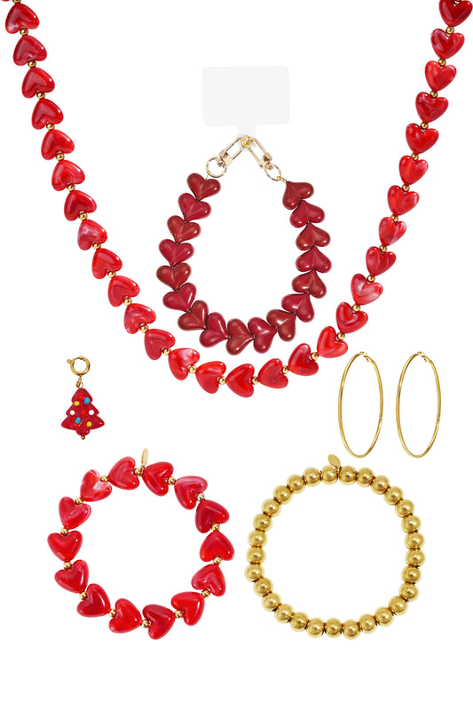 Kerst adventskalender sieraden rood/goud