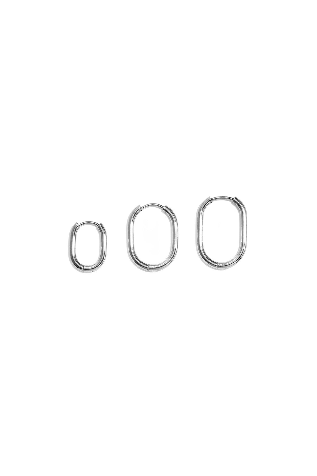 Oorbellen stainless steel met geometrische vormen set