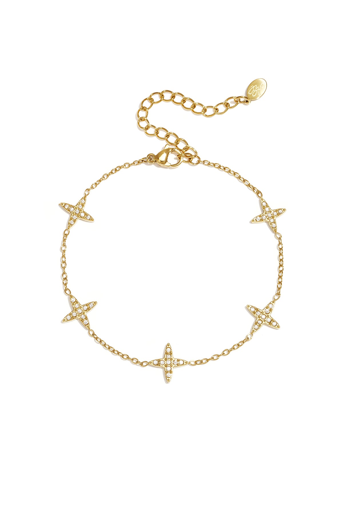 Armband met klavermotief en belegde klavers