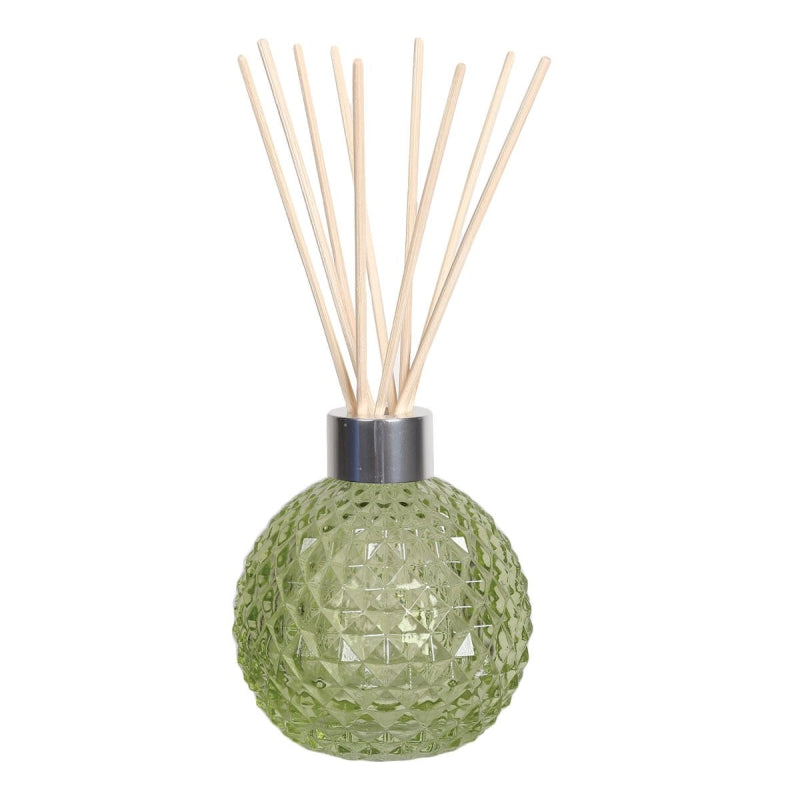 Leeg diffuser glas met 50 stokjes - Groen