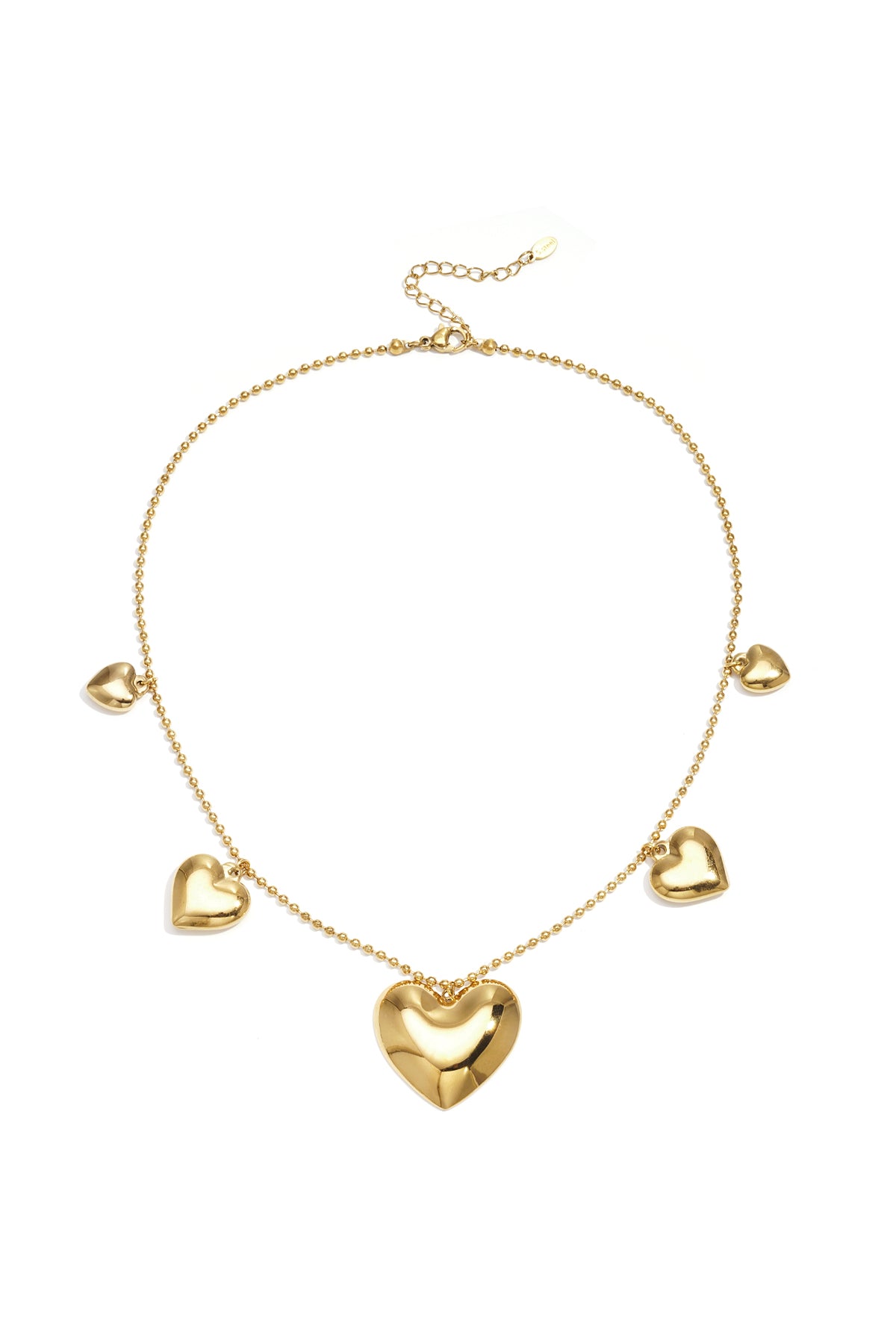  Stainless Steel Ketting met bolletjes en verschillende vormen harten