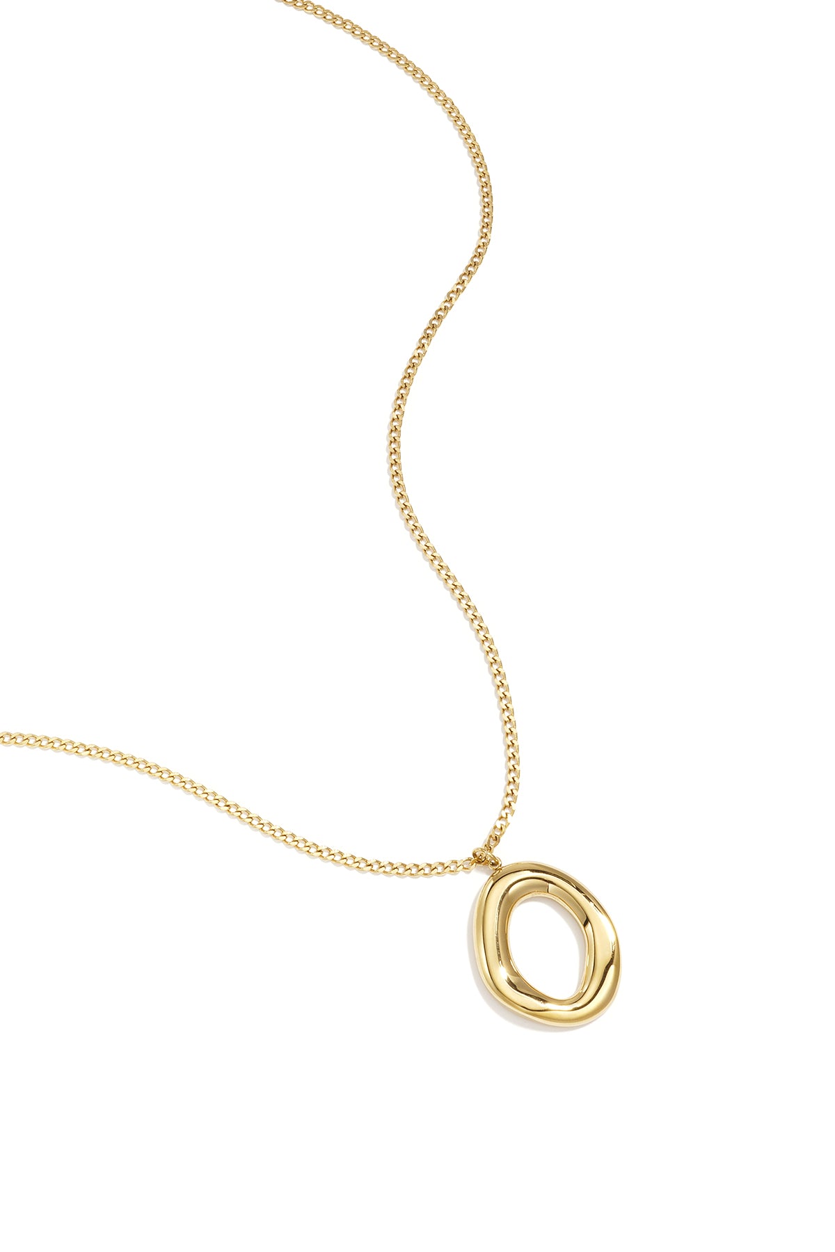 Ketting met organische ovaal vormige hanger