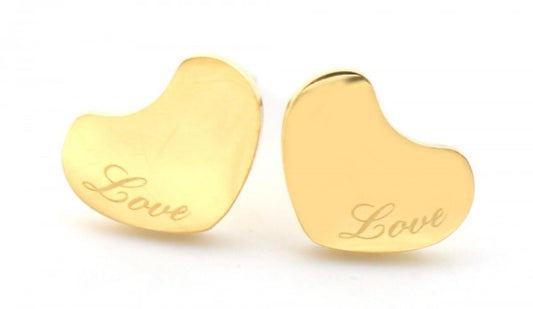 Oorbellen S.S. hart Love 10mm Gold