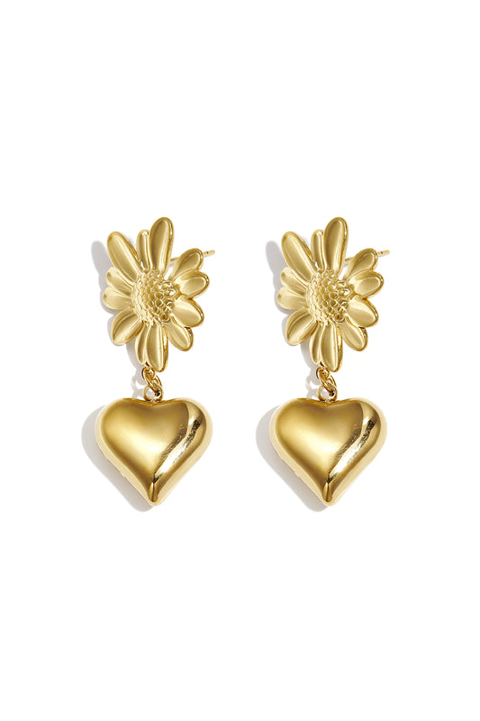 Stainless steel oorbellen met hangend hart 