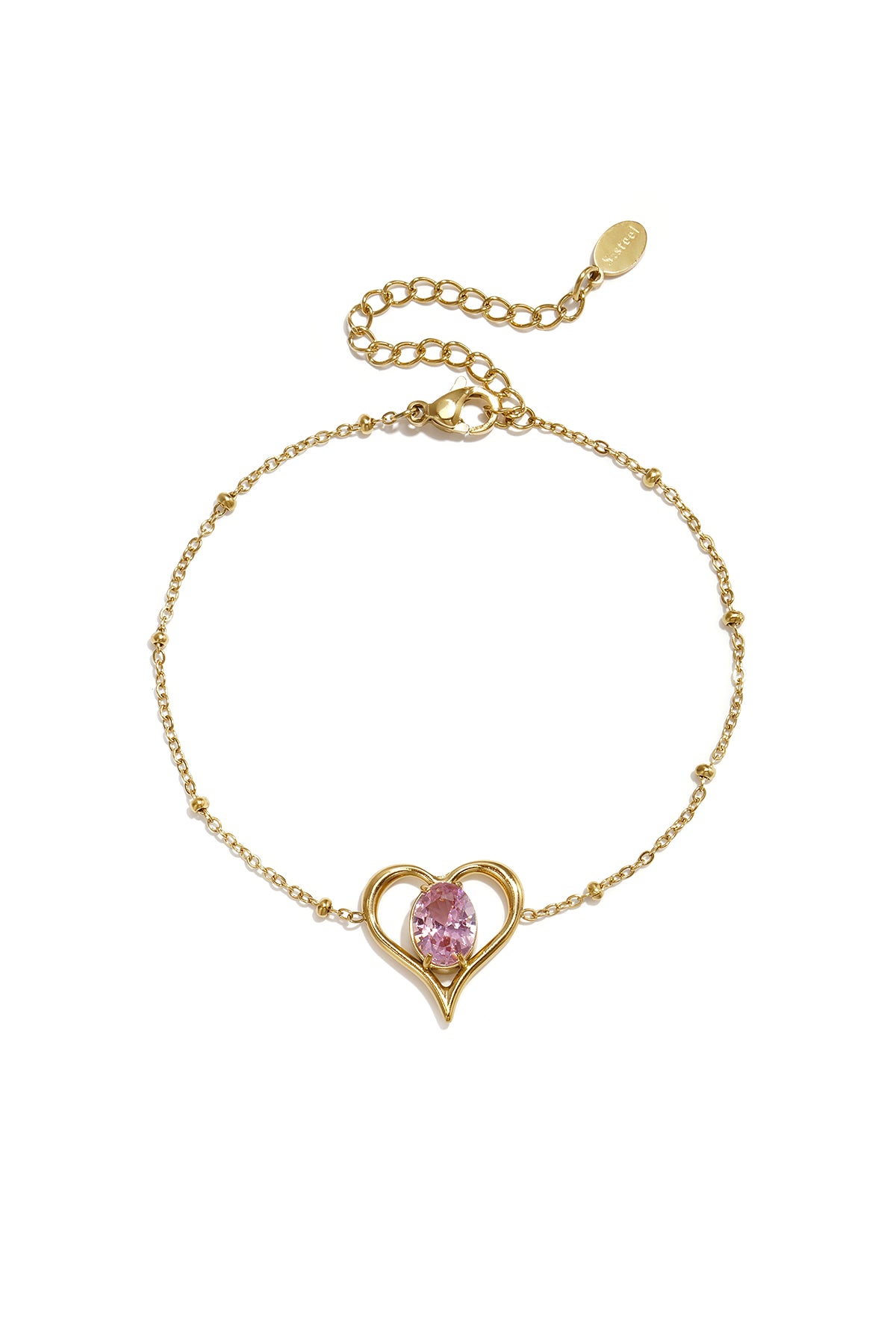 Stainless Steel bedelarmband met hartje