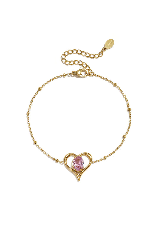 Stainless Steel bedelarmband met hartje