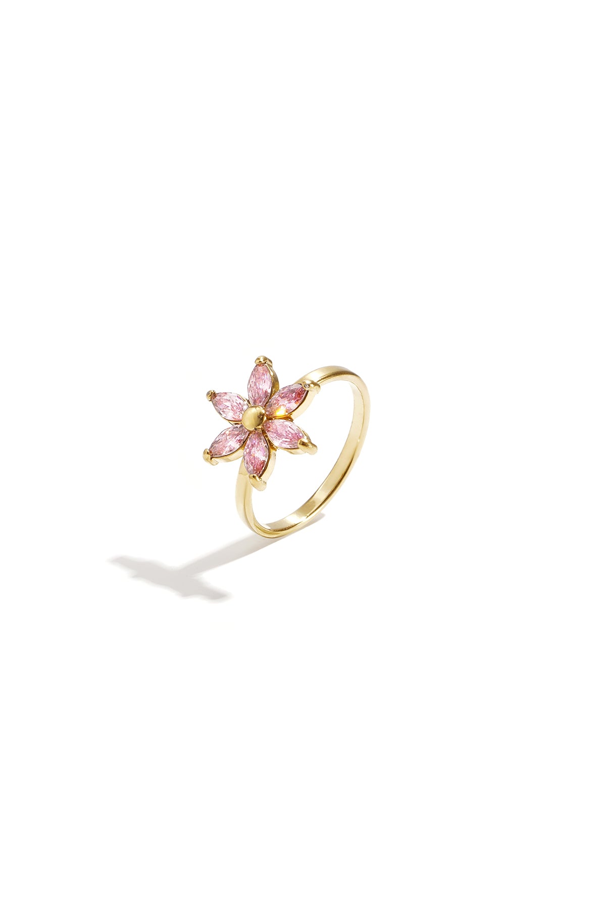 Ring met strass bloem