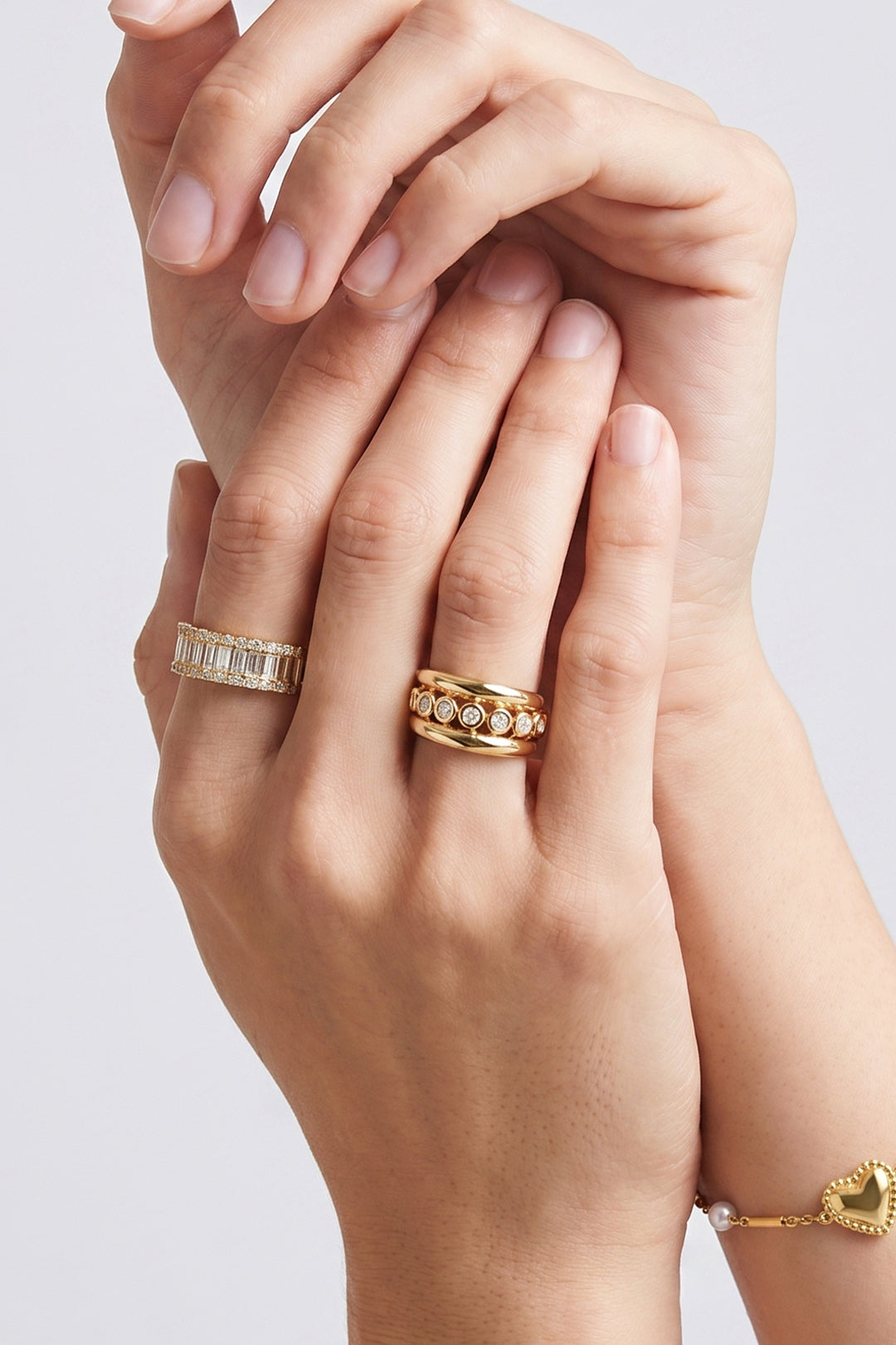 Verstelbare statement ring Stainless Steel met strass aanpasbaar