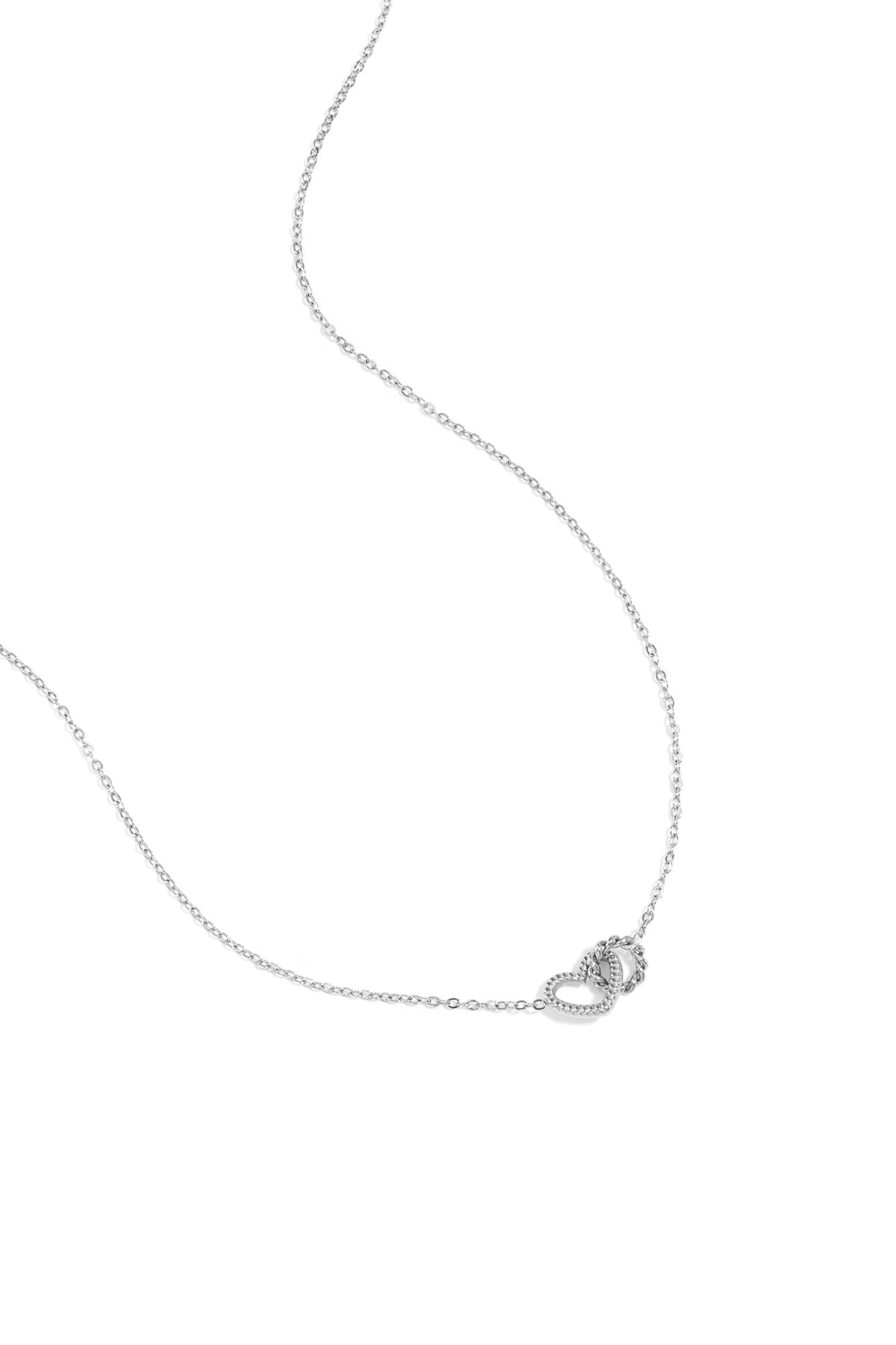 Stainless Steel Ketting met verbonden hart bedel